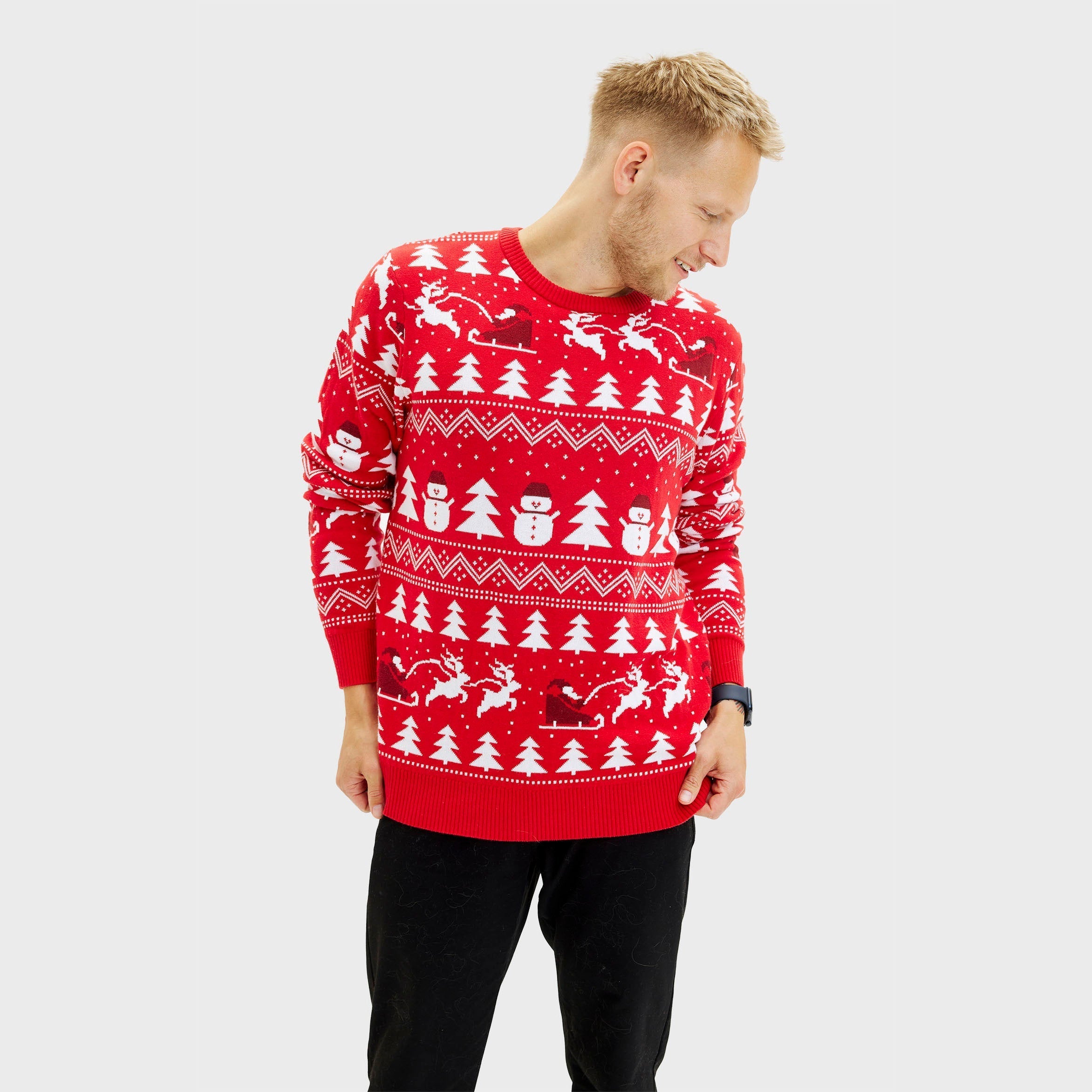 The Stylish Red Christmas Sweater – Men